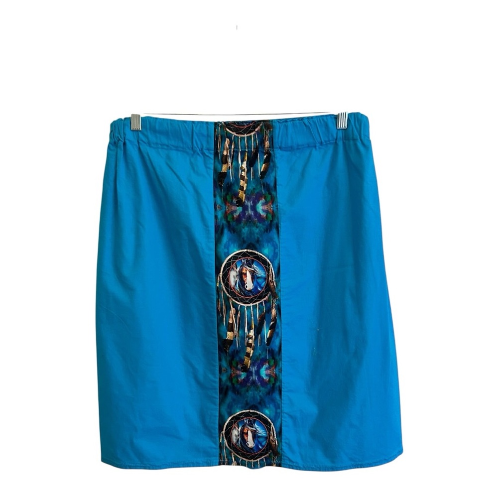 Handmade Turquoise Skirt with Sun Catcher Horse Insert